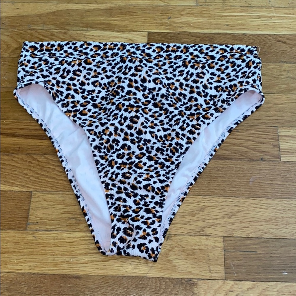 Cheetah Print High Rise Bikini Bottoms